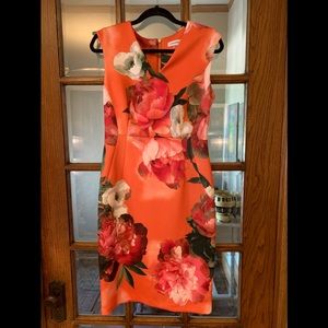 Calvin Klein Asian floral cocktail dress